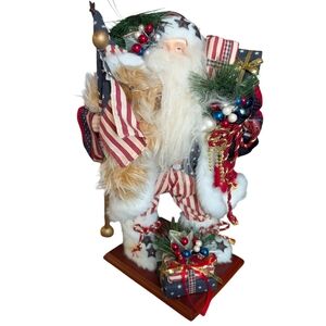 🎅🇺🇸 Vintage 2002 Home Interiors & Gifts Patriotic Santa Figurine 🇺🇸🎅